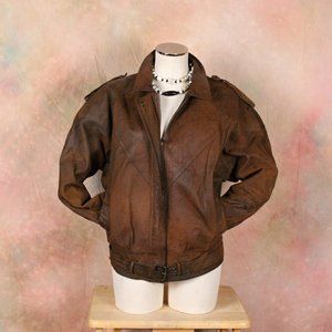 B•B•Dakota  Vintage stylish Real Leather Lining Brown jacket like New Medium